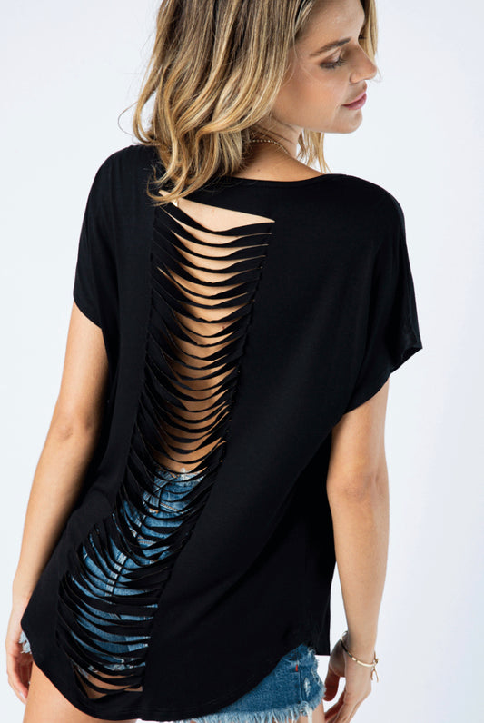 Laser Cut Open Back Tee