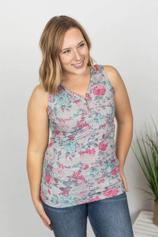 Floral Henley Tank
