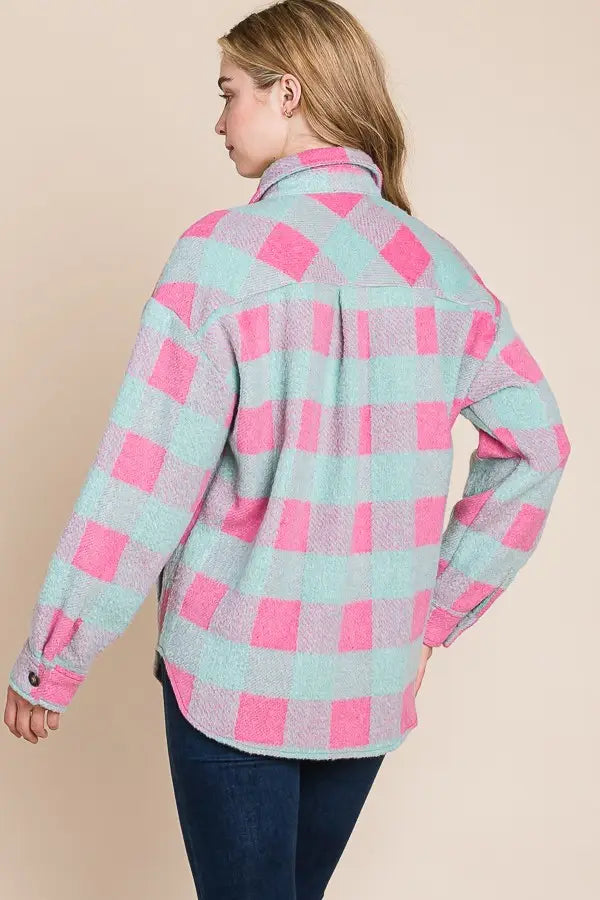 Plaid Shacket - Mint
