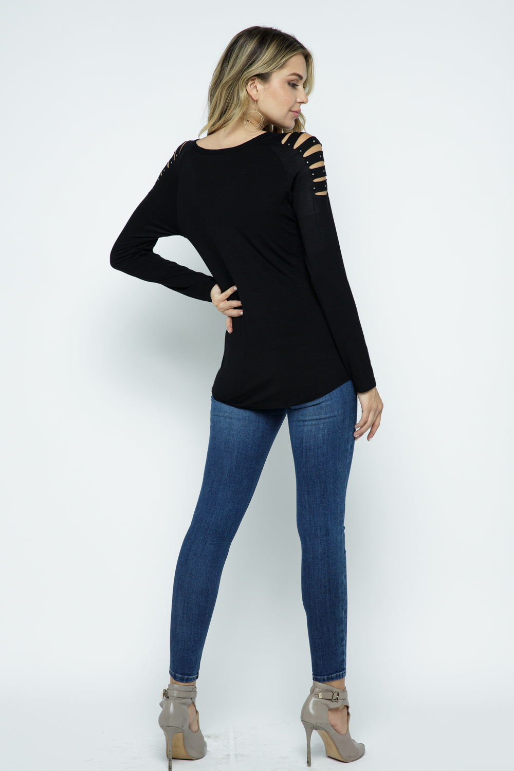 Long Sleeve Cut Out Top