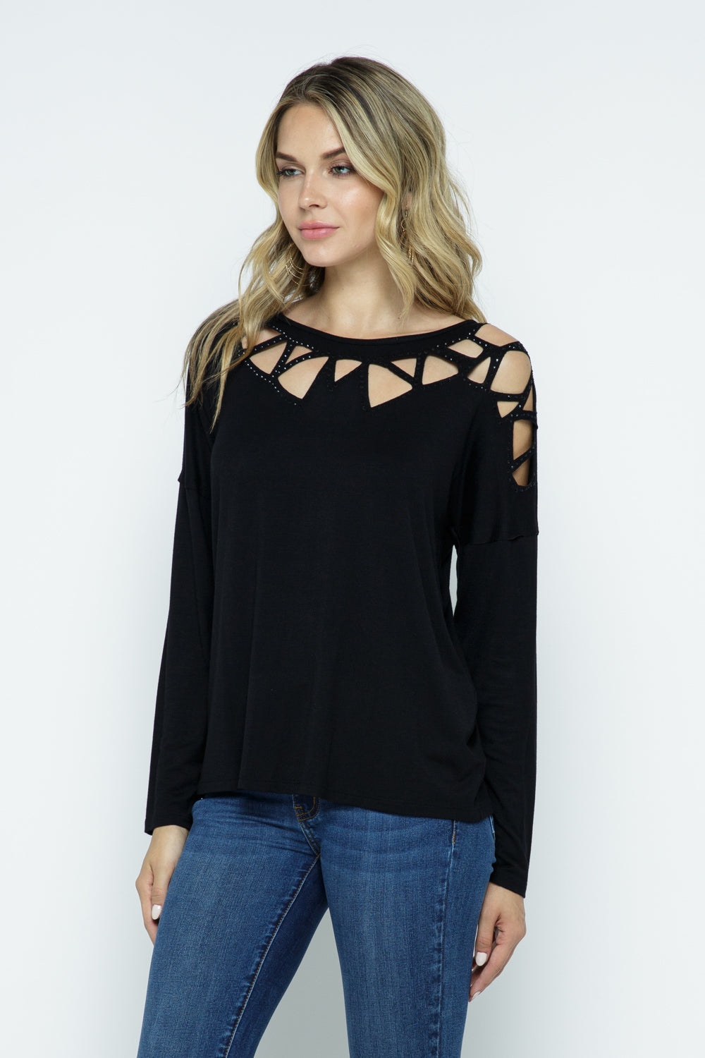 Long Sleeve Cut Out Top