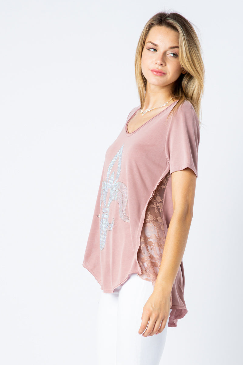 Embellished Lace Tee