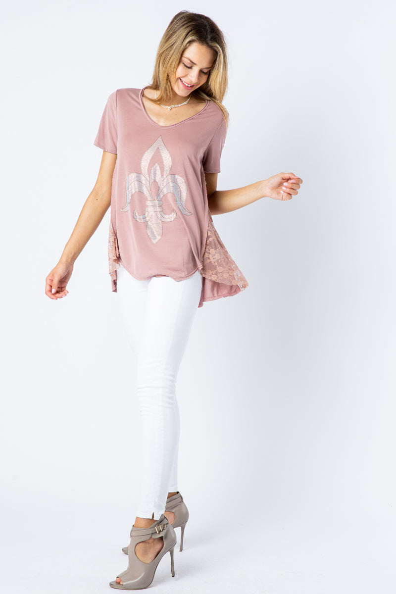Embellished Lace Tee