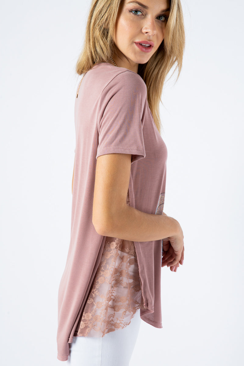 Embellished Lace Tee