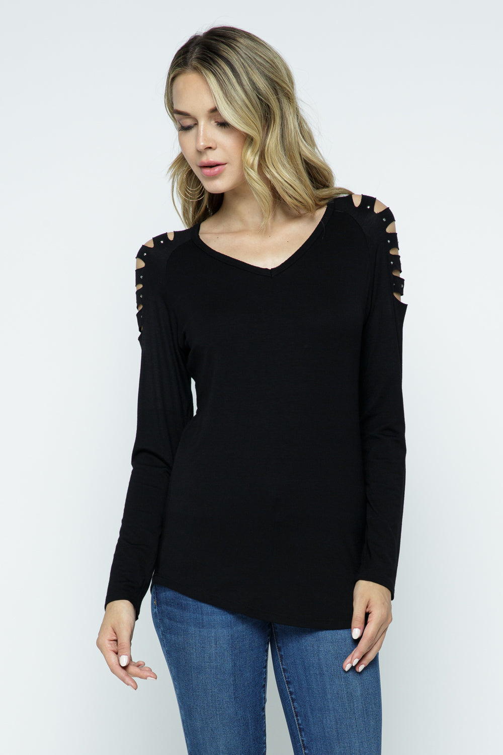 Long Sleeve Cut Out Top