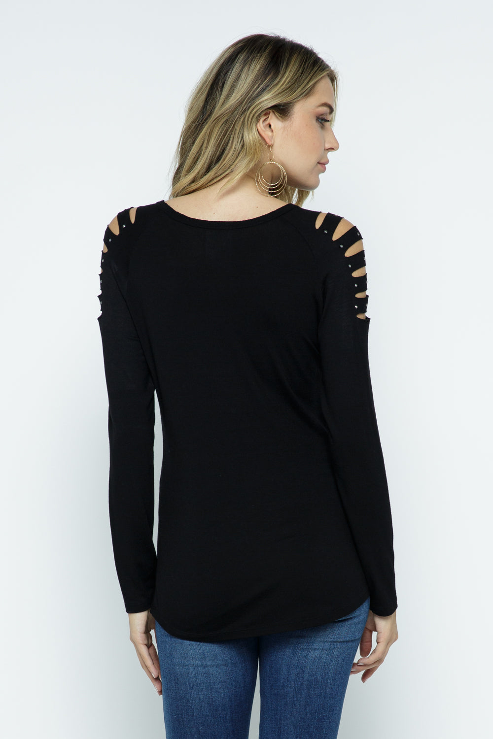 Long Sleeve Cut Out Top