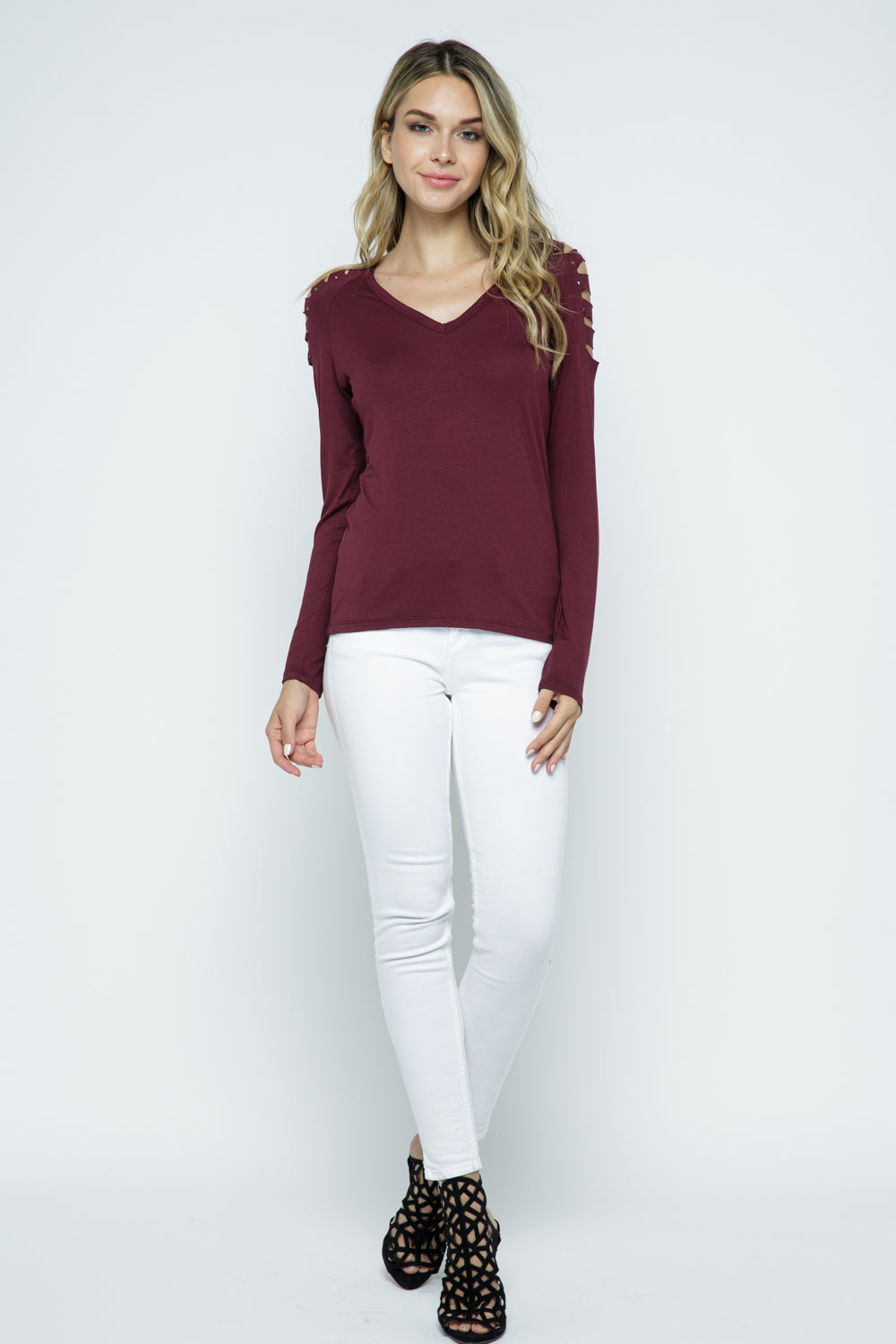 Long Sleeve Cut Out Top