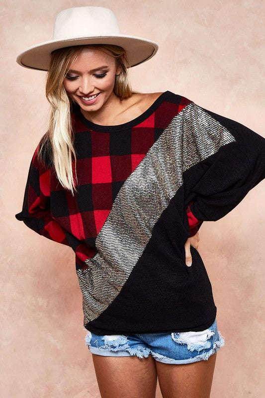 Festive Dolman Sequin Top