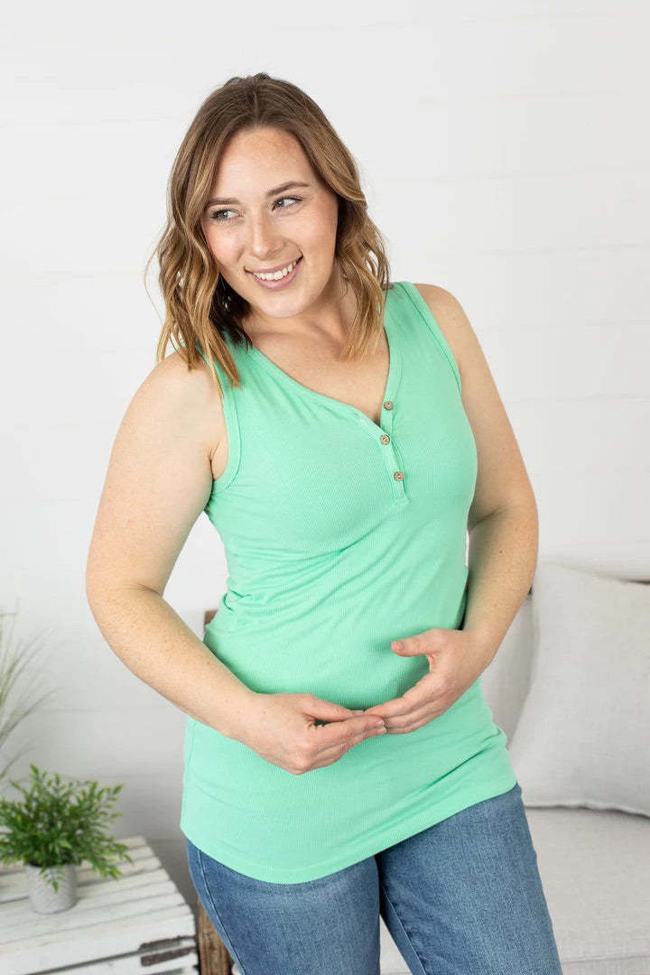 Bright Mint Henley Tank