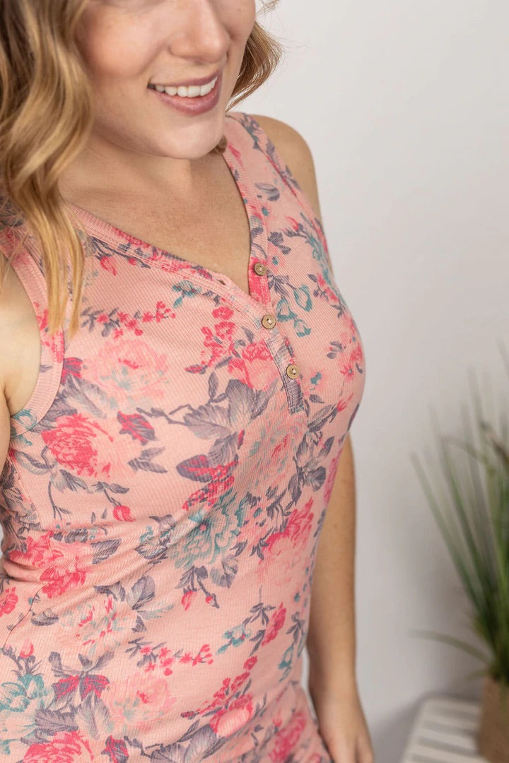 Floral Henley Tank