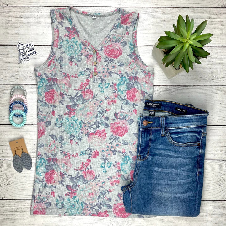 Floral Henley Tank