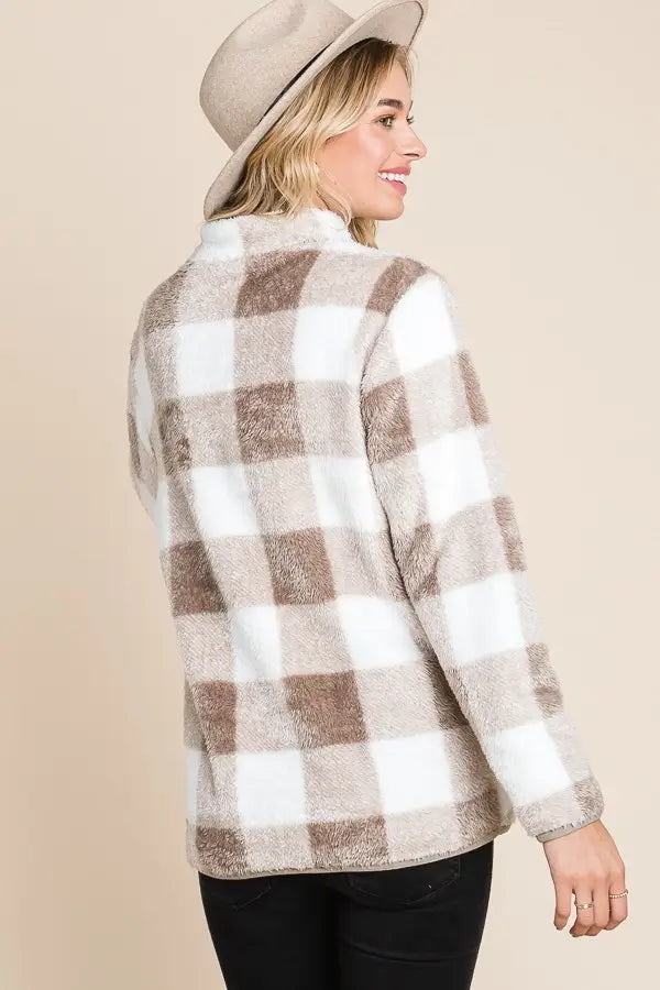 Sherpa Half-Zip Pullover - Mocha