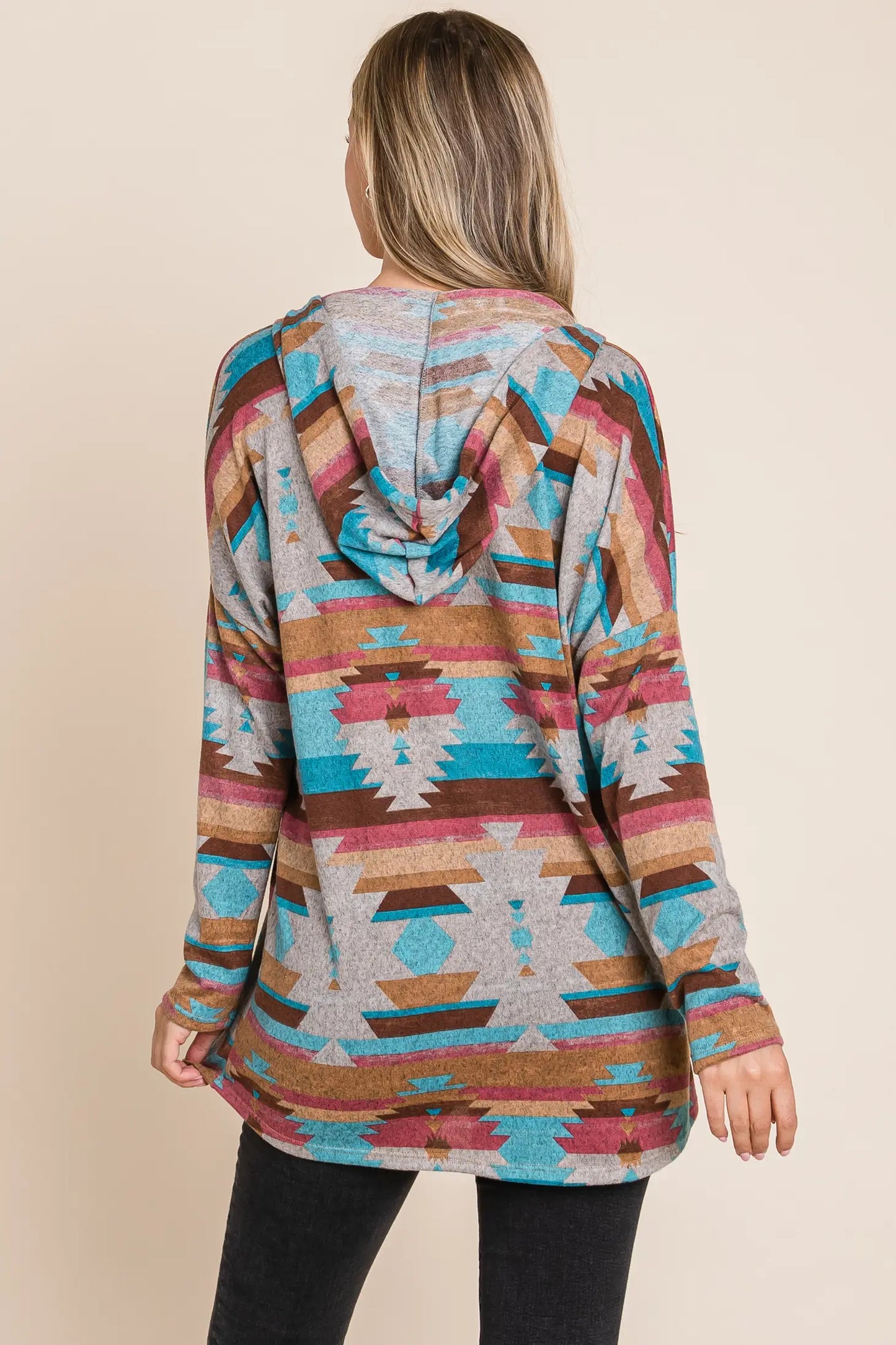 Aztec Tunic Hooded Pullover