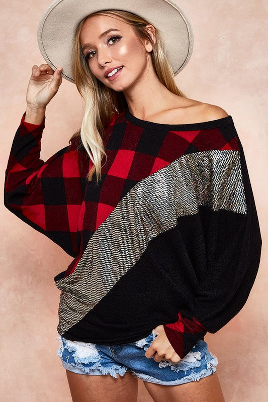 Festive Dolman Sequin Top