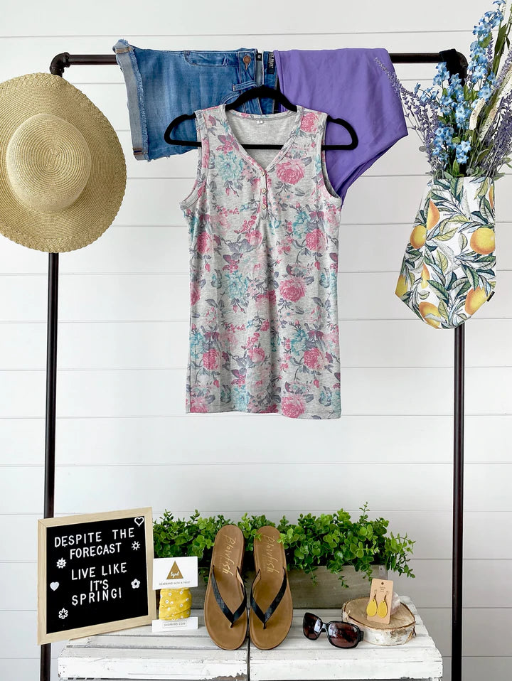 Floral Henley Tank