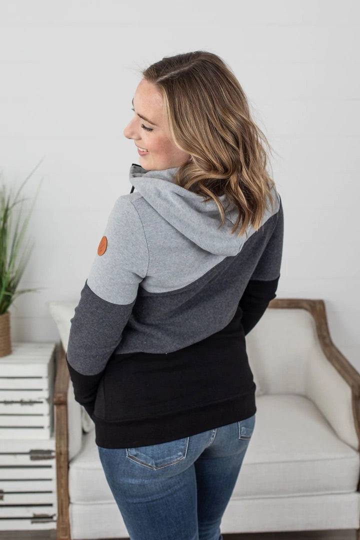 Colourblock Full Zip - Monochrome