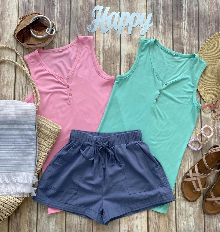 Bright Mint Henley Tank