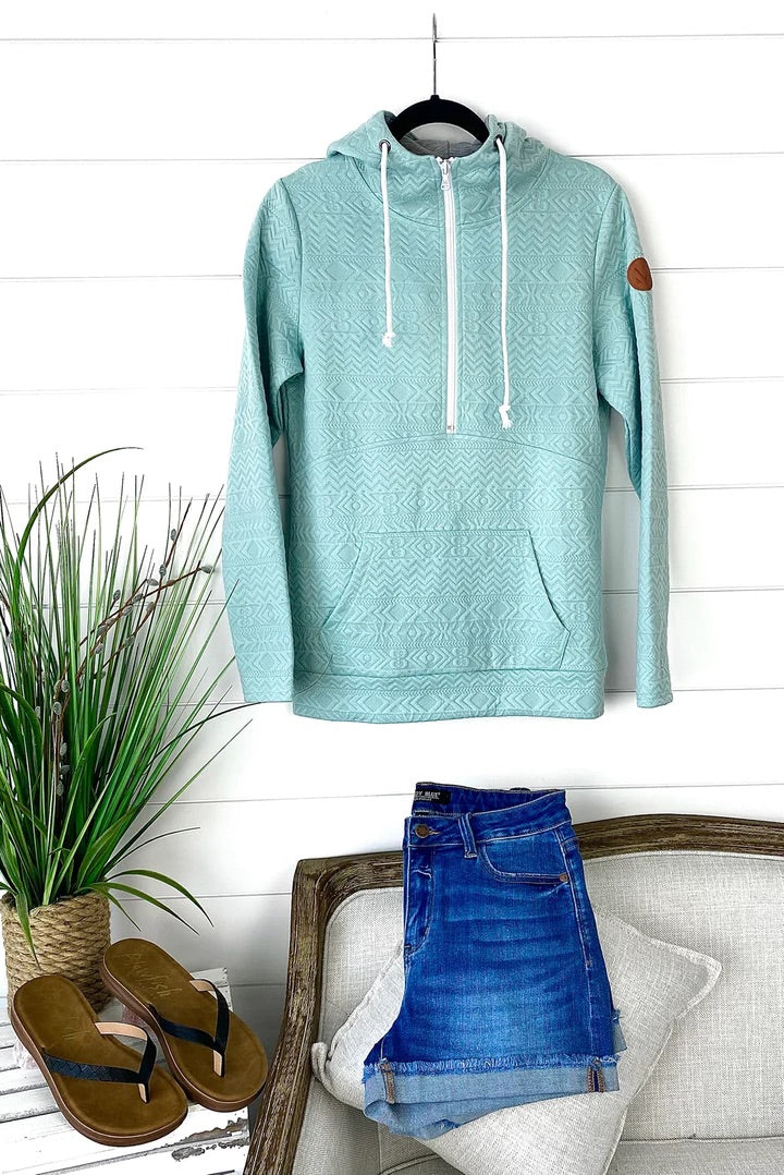 Half Zip Hoodie - Ocean Mist