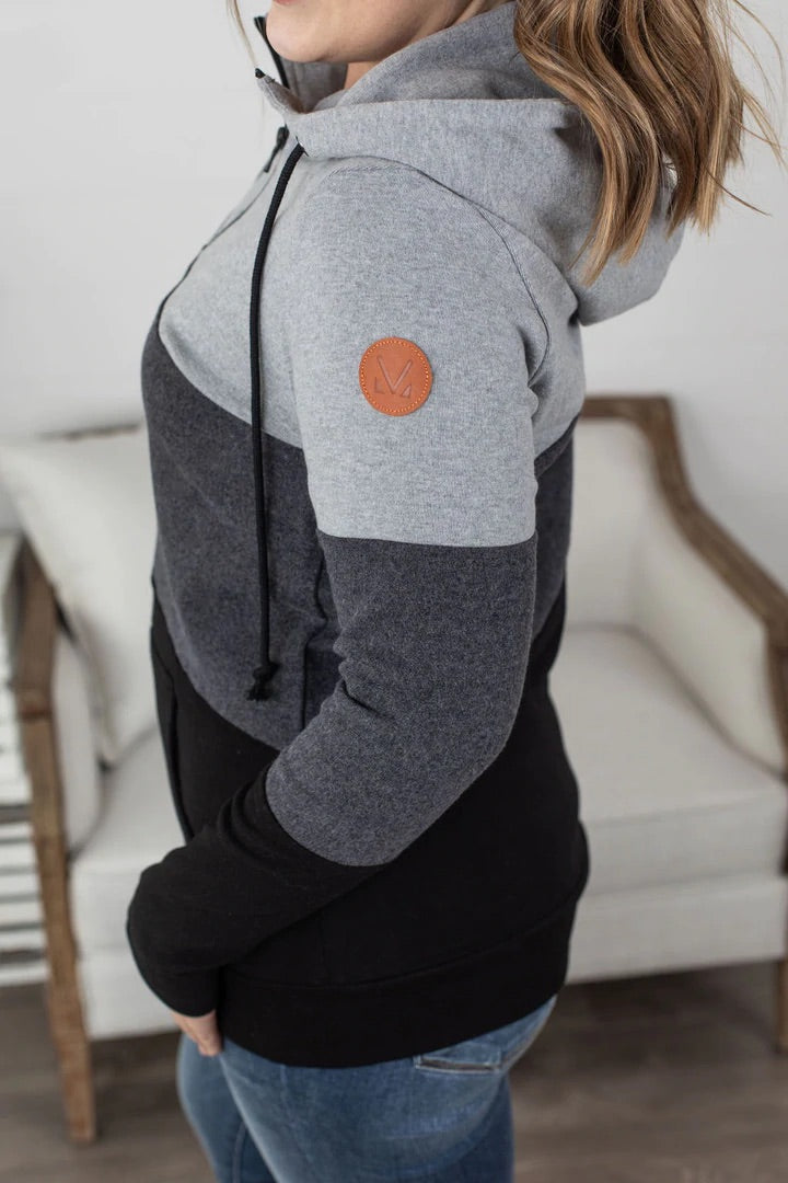 Colourblock Full Zip - Monochrome