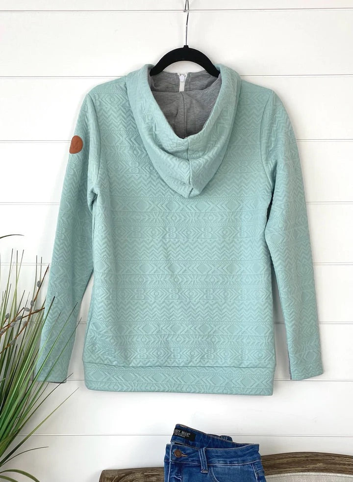 Half Zip Hoodie - Ocean Mist