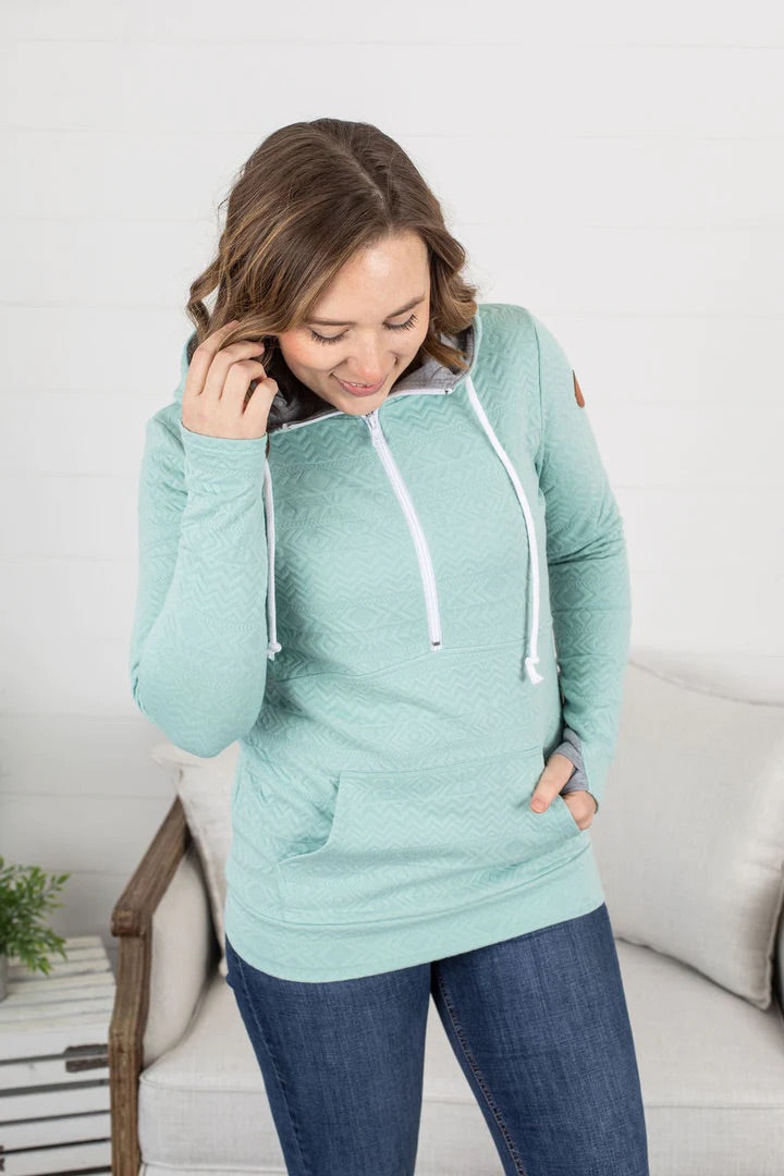 Half Zip Hoodie - Ocean Mist