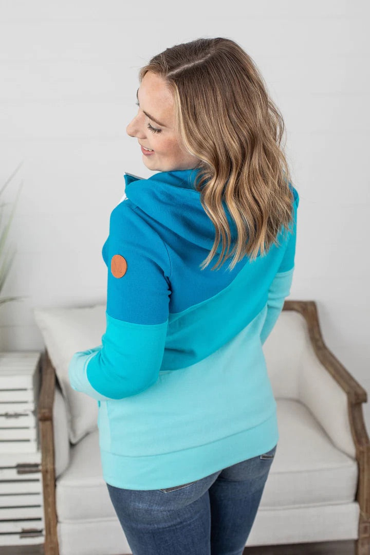 Colourblock Full Zip - Ocean Waves