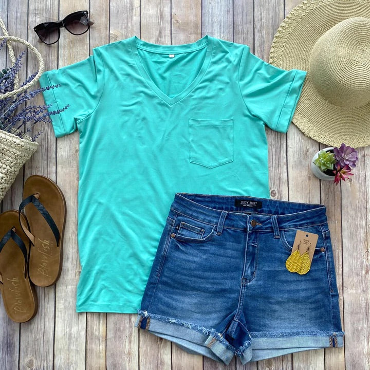 Pocket Tee - Turquoise