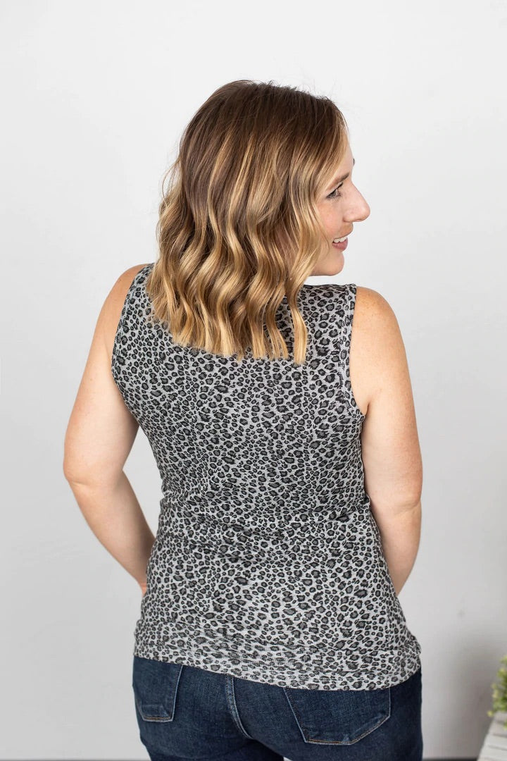 Leopard Print Henley Tank