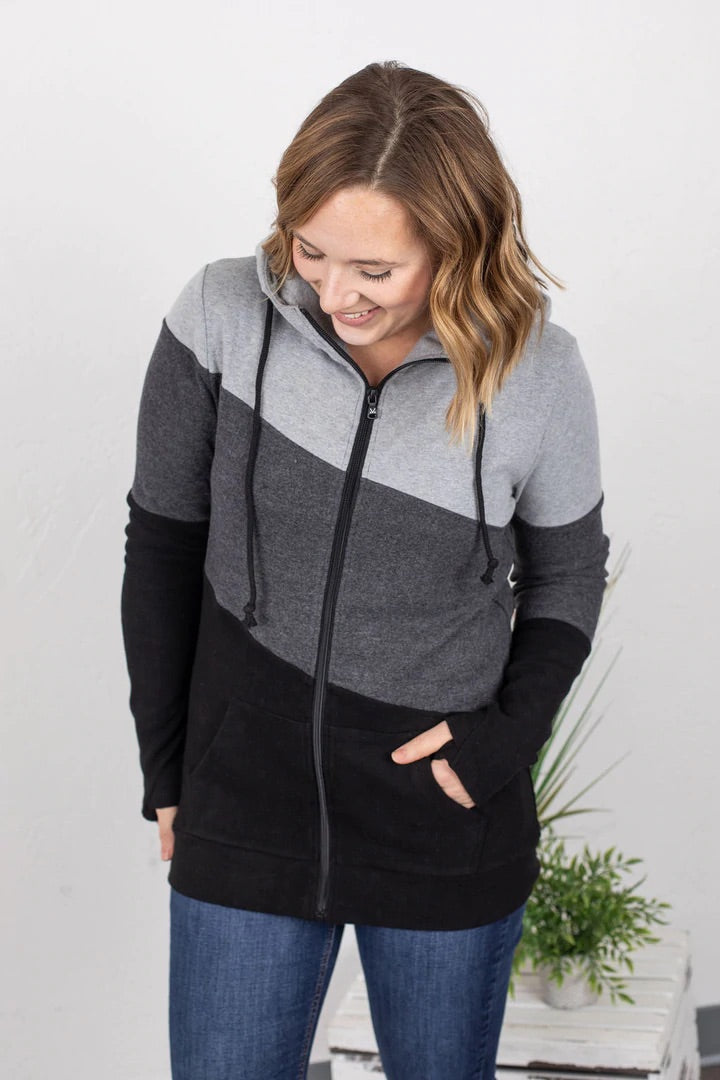 Colourblock Full Zip - Monochrome