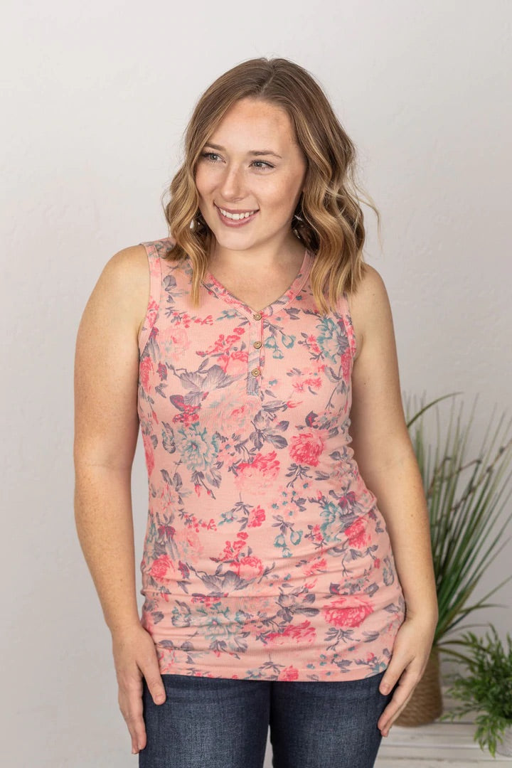Floral Henley Tank