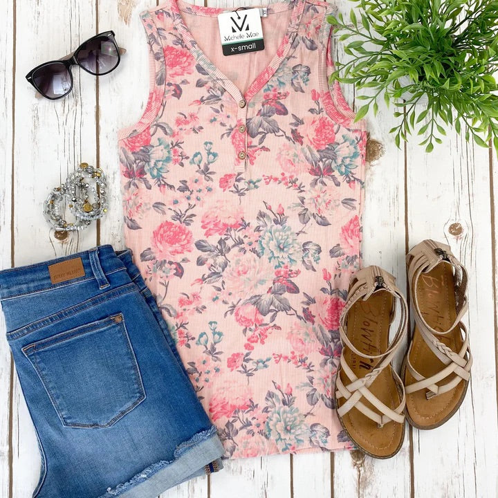 Floral Henley Tank