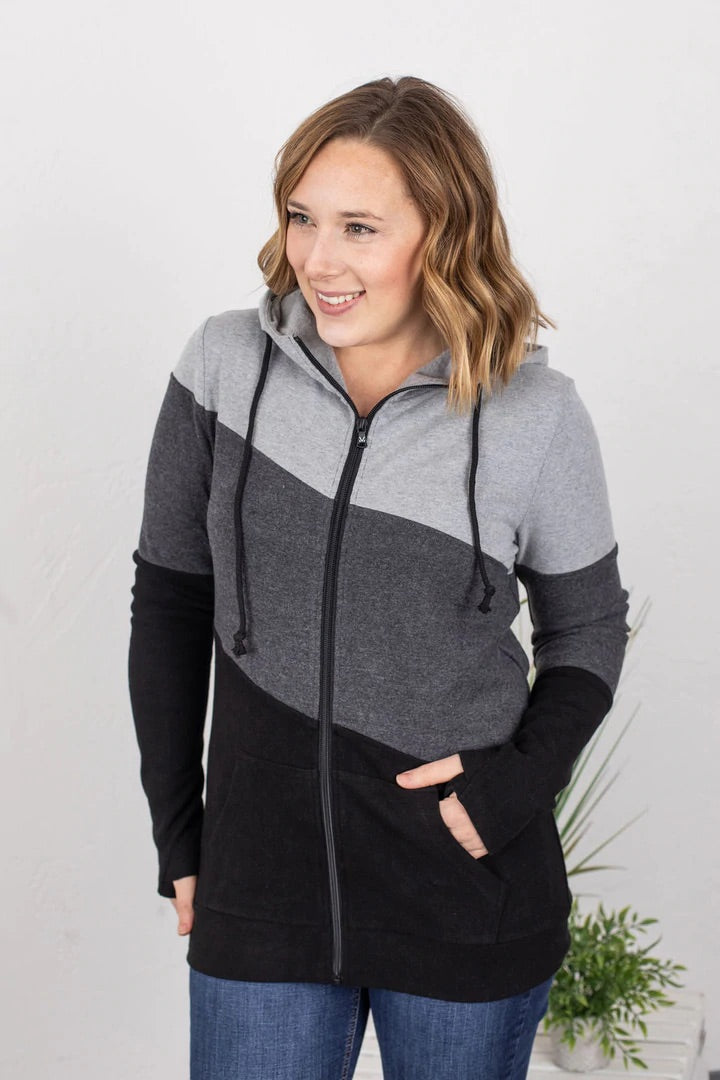 Colourblock Full Zip - Monochrome