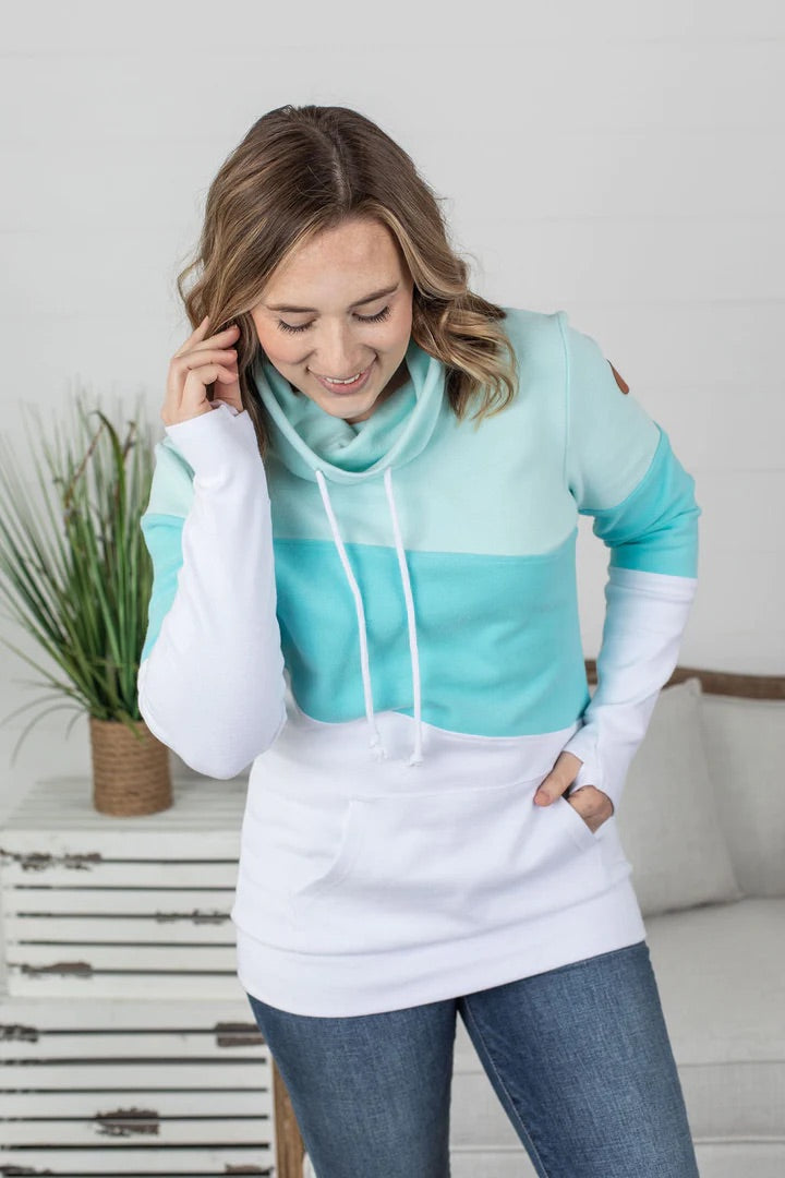 Colourblock Cowl Neck - Ocean Breeze