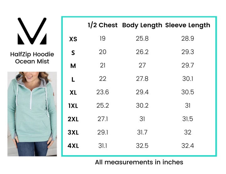 Half Zip Hoodie - Ocean Mist