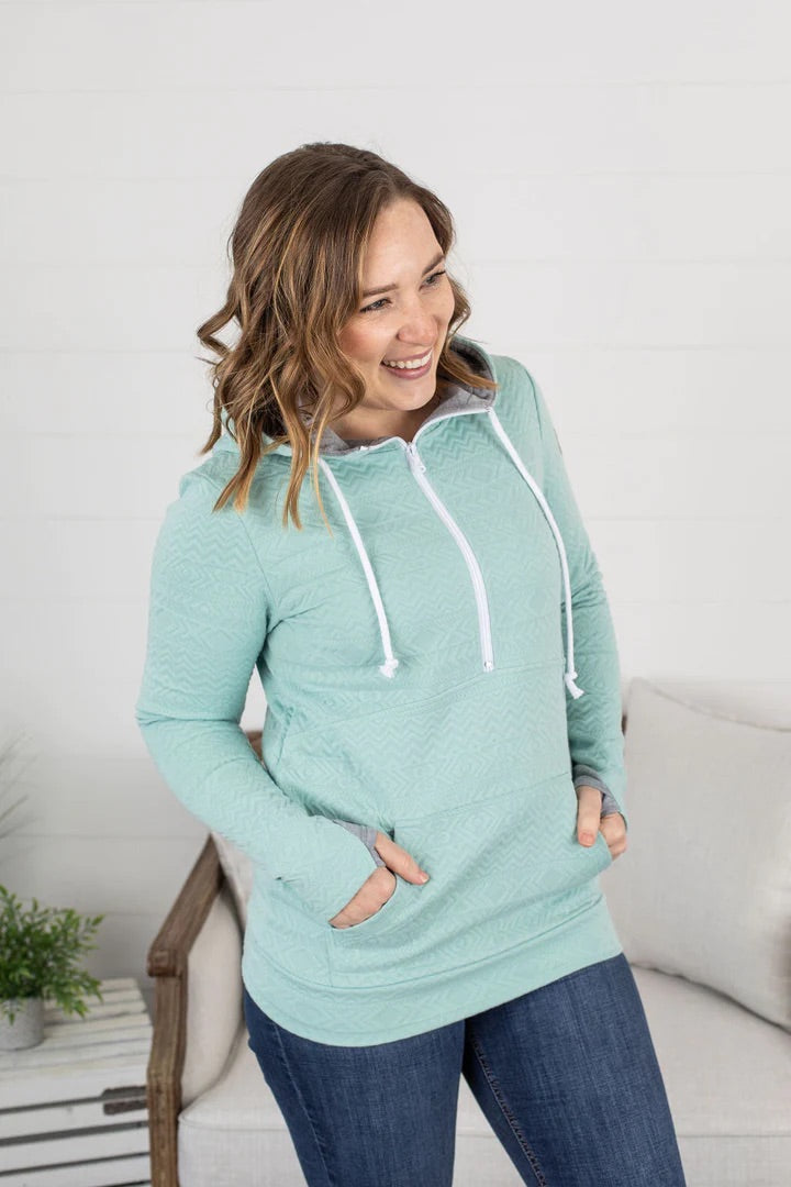 Half Zip Hoodie - Ocean Mist