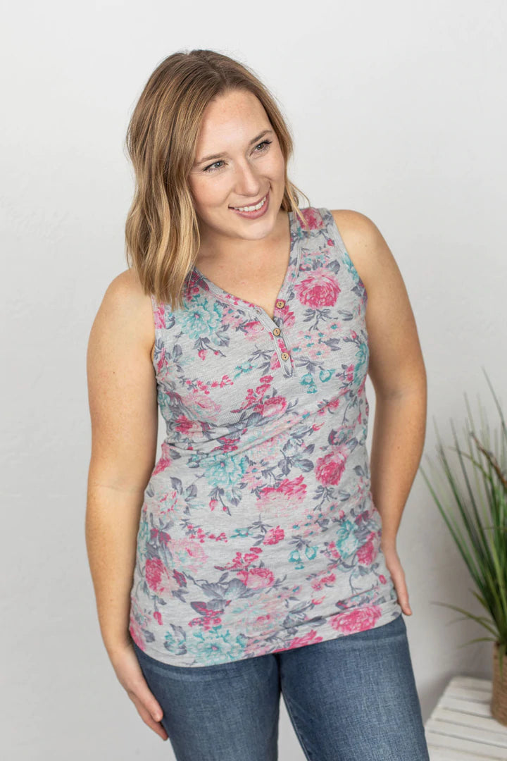 Floral Henley Tank