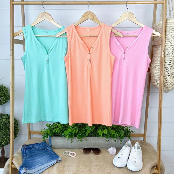 Bright Mint Henley Tank